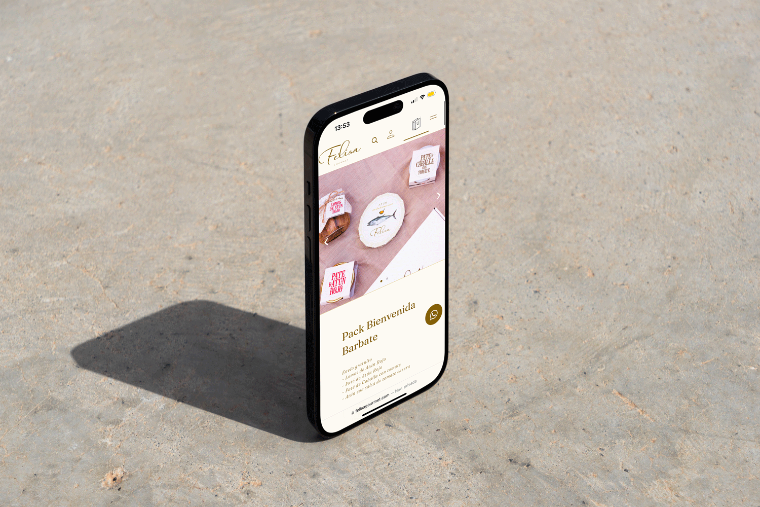 Mockup responsive de la tienda online de Felisa Gourmet